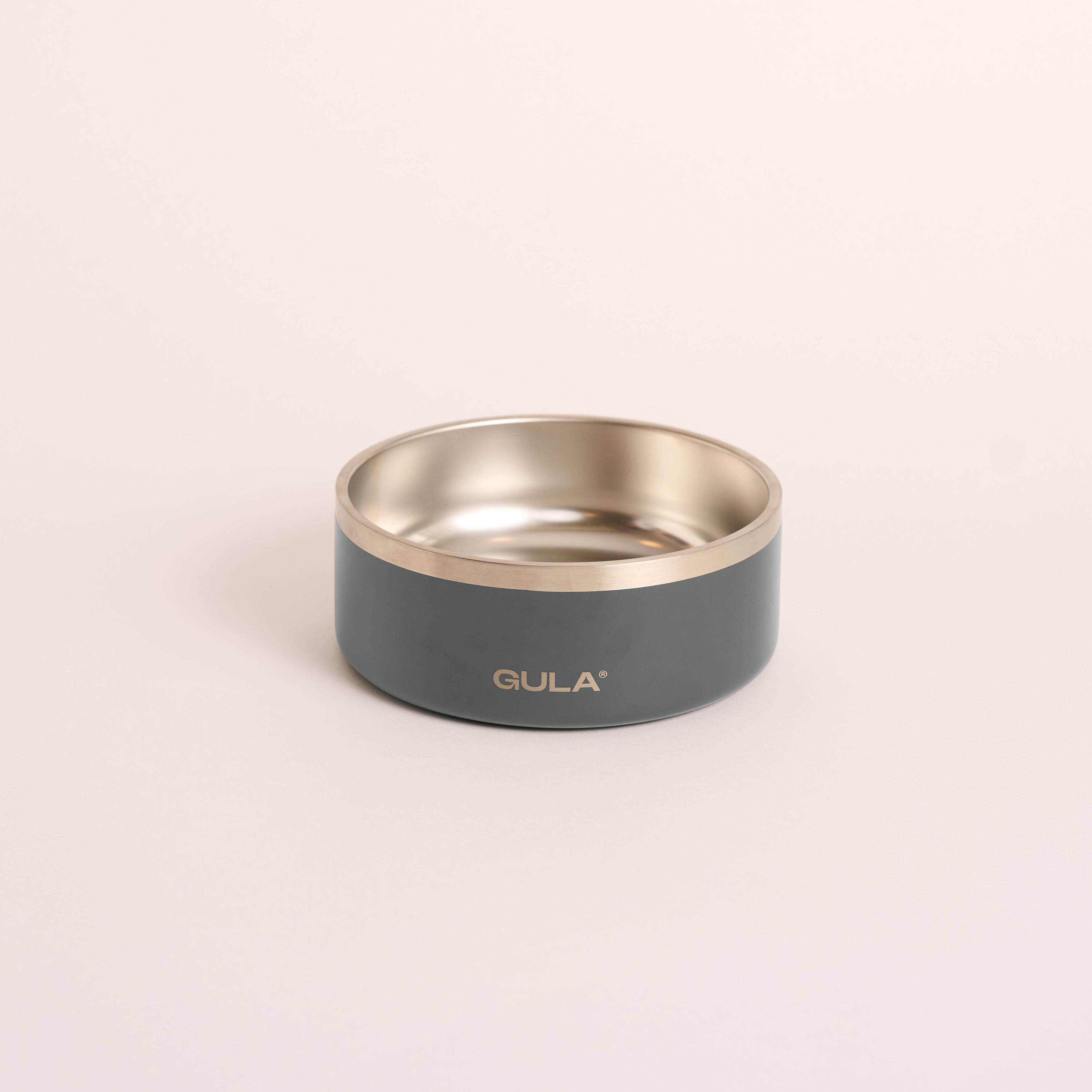 Gamelle double paroi grise pour chien, isolante