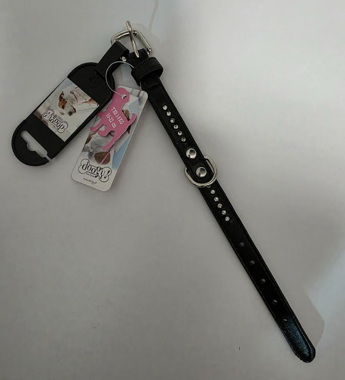 Collier chien Glamorous chien Noir 25 cm