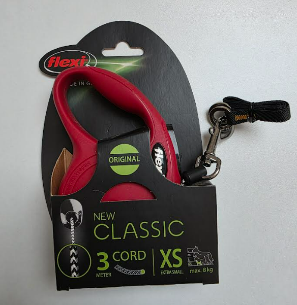Laisse Flexi New Classic cordon rouge XS 3 mètres