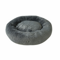 Corbeille apaisante anti-stress Calming Doogy gris 70 cm en fausse fourrure poils longs pour chien et chat.