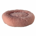 Corbeille apaisante anti-stress Calming Doogy rose 70 cm en fausse fourrure poils longs pour chien et chat.