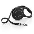 Laisse enrouleur à sangle noire pour petit chien Flexi New Classic taille XS 3 mètres.